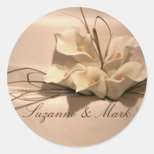 Sticker Rond Customisez votre propre calla lily