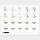 Sticker Rond Customisez votre propre design Fleur-de-lis (Feuille)