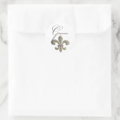 Sticker Rond Customisez votre propre design Fleur-de-lis (Sac)