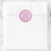 Sticker Rond Customizable Elegant Pink Watercolour Round Frame (Sac)