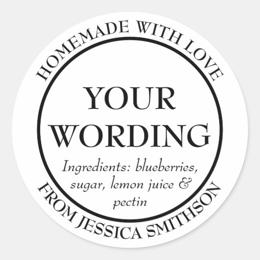 Sticker Rond Customizable Homemade Items Label (Devant)