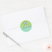 Sticker Rond Customizable Kids Name Sticker– Soccer Ball Design (Enveloppe)