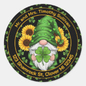 Sticker Rond Customizable St. Patrick’s Day Gnome Envelope Seal (Devant)