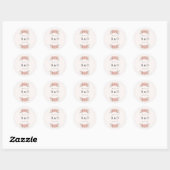 Sticker Rond Customized Initials Blush Garden Wedding Favor (Feuille)
