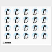 Sticker Rond Cute Adelie Penguin (Feuille)
