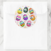 Sticker Rond Cute and Funny Easter Eggs Cartoon (Sac)
