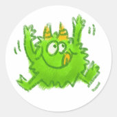 Sticker Rond Cute Animal Drawing (Devant)