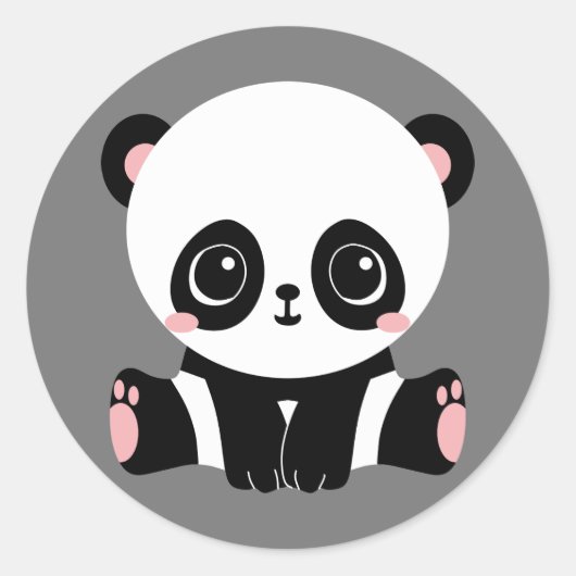 Sticker Rond Cute animated panda (Devant)