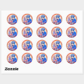 Sticker Rond Cute Anime Mariage à thème (Feuille)