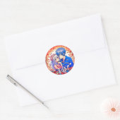 Sticker Rond Cute Anime Mariage à thème (Enveloppe)