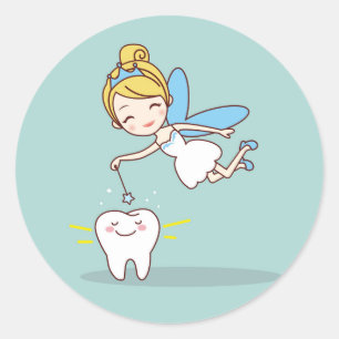 Sticker Rond Cute Animée Fée pour dents