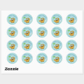 Sticker Rond Cute Ankylosaurus (Feuille)