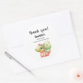 Sticker Rond Cute Aquarelle Bébé Dinosaure Baby shower (Enveloppe)