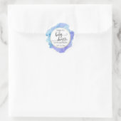 Sticker Rond Cute Aquarelle Bleu Turquoise Baby shower (Sac)