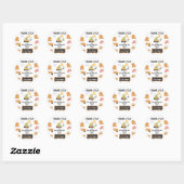 Sticker Rond Cute Aquarelle Construction Anniversaire (Feuille)