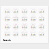 Sticker Rond Cute Aquarelle Cupcakes Whimsical (Feuille)