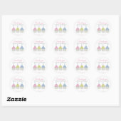 Sticker Rond Cute Aquarelle Cupcakes Whimsical Merci (Feuille)