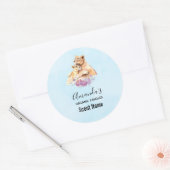 Sticker Rond Cute aquarelle Mère Lion & Bougie Cub (Enveloppe)