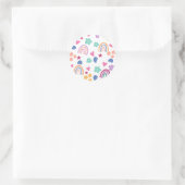Sticker Rond Cute arc-en-ciel (Sac)