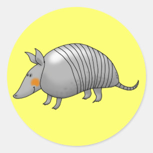 Sticker Rond Cute armadillo