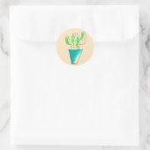 Sticker Rond Cute art plante mexicain de cactus (Sac)