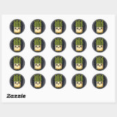 Sticker Rond Cute Asparagus Veggie (Feuille)