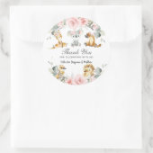 Sticker Rond Cute Australian Animals Rose Floral Vert (Sac)