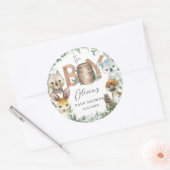 Sticker Rond Cute Australian Animals Verdure Baby shower Garçon (Enveloppe)