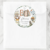 Sticker Rond Cute Australian Animals Verdure Baby shower Garçon (Sac)