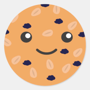 Sticker Rond Cute avoine Raisin Cookie