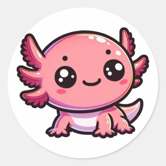 Sticker Rond Cute Axolotl (Devant)