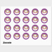 Sticker Rond Cute Axolotl dans le bol de soupe Ramen (Feuille)