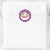 Sticker Rond Cute Axolotl dans le bol de soupe Ramen (Sac)