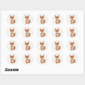 Sticker Rond Cute Baby Fox (Feuille)