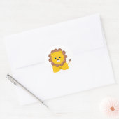 Sticker Rond Cute Baby Lion (Enveloppe)