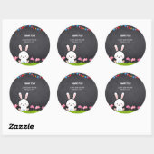 Sticker Rond Cute Baby shower de lapin en tableau blanc (Feuille)