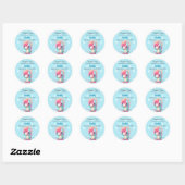 Sticker Rond Cute Baby Unicorn | BABY SHOWER (Feuille)