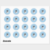 Sticker Rond Cute Baignoire Pet Groomer Adresse (Feuille)
