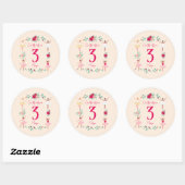 Sticker Rond Cute Ballerina Fille fête d'anniversaire (Feuille)