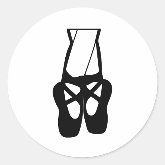 Sticker Rond Cute Ballet Dancer Jambes & Chaussons (Devant)