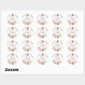 Sticker Rond Cute Barnyard Animaux de ferme Anniversaire Étique (Feuille)