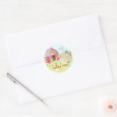 Sticker Rond Cute Barnyard Friends Baby shower Classic Round St (Enveloppe)