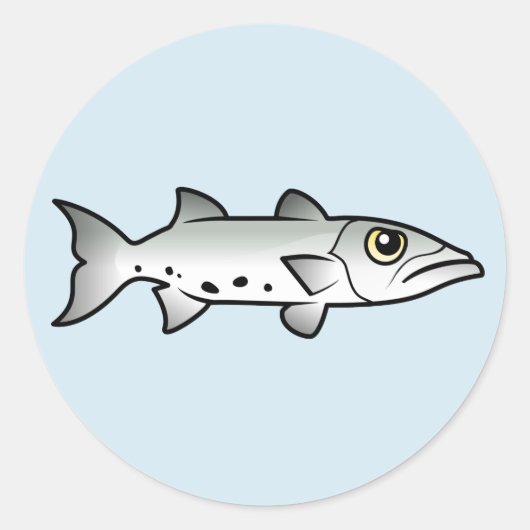Sticker Rond Cute Barracuda (Devant)