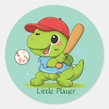 Cute Baseball Dinosaur T-Rex Sports Illustration