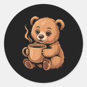 Sticker Rond Cute Bear Design For Bear Lover And Bear  (Devant)