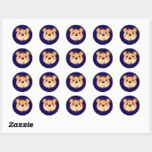 Sticker Rond Cute Bear Smile (Feuille)