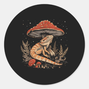 Sticker Rond Cute Bearé Dragon Lizard Cottagecore esthétique M