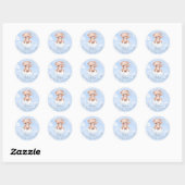 Sticker Rond Cute Bearly Baby shower Merci classique (Feuille)