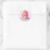 Sticker Rond Cute bébé fille douche cupcake (Sac)