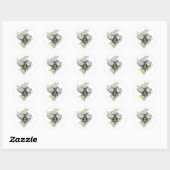 Sticker Rond Cute Bee And Rainbow Wash (Feuille)